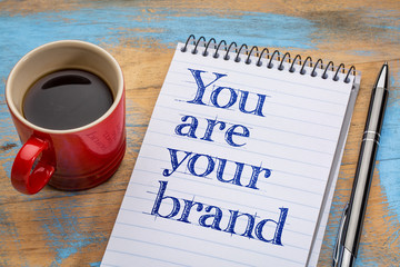 "You are your brand" written on a note pad